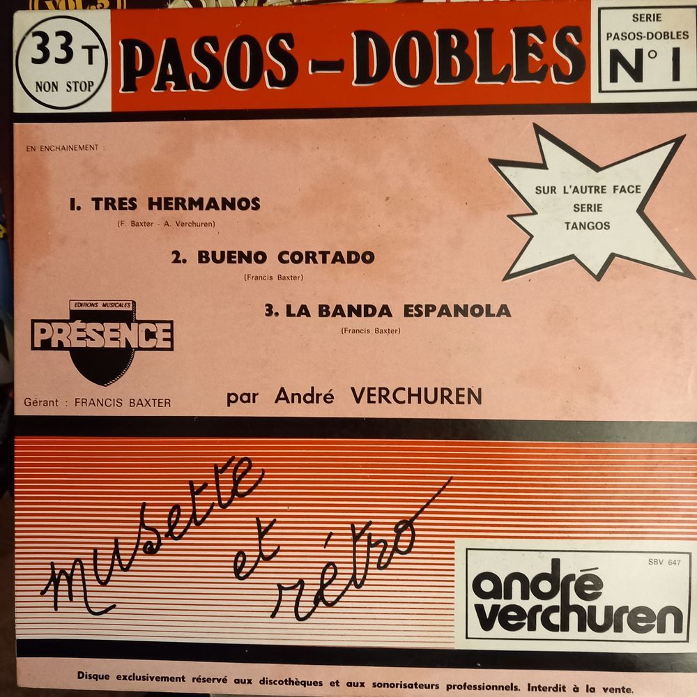 ANDRE VERCHUREB / 10 X DISQUES VYNIL 33 TOURS CD et vinyles