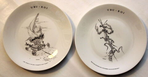 JEAN MARTIN-BONTOUX (1927-2002)
2 assiettes Limoges sign�es 100 Issy-les-Moulineaux (92)