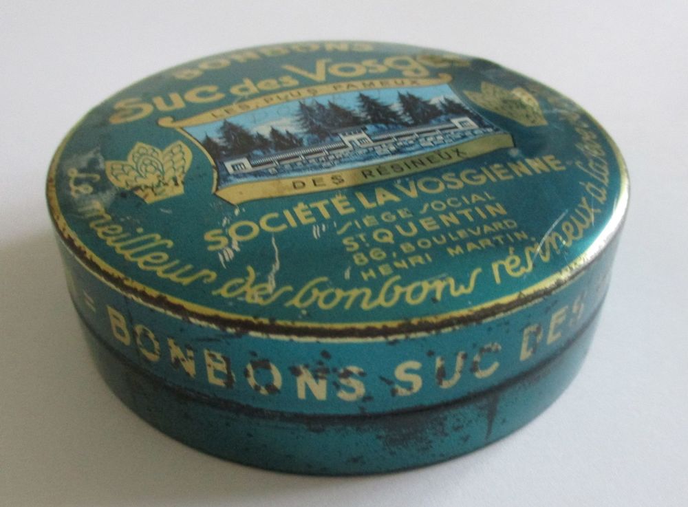  BOITE METAL ANCIENNE BONBONS SUC DES VOSGES 