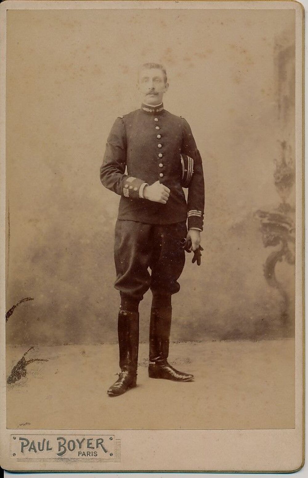Portrait Militaire Officier Capitaine Photo Paul Boyer 1890 