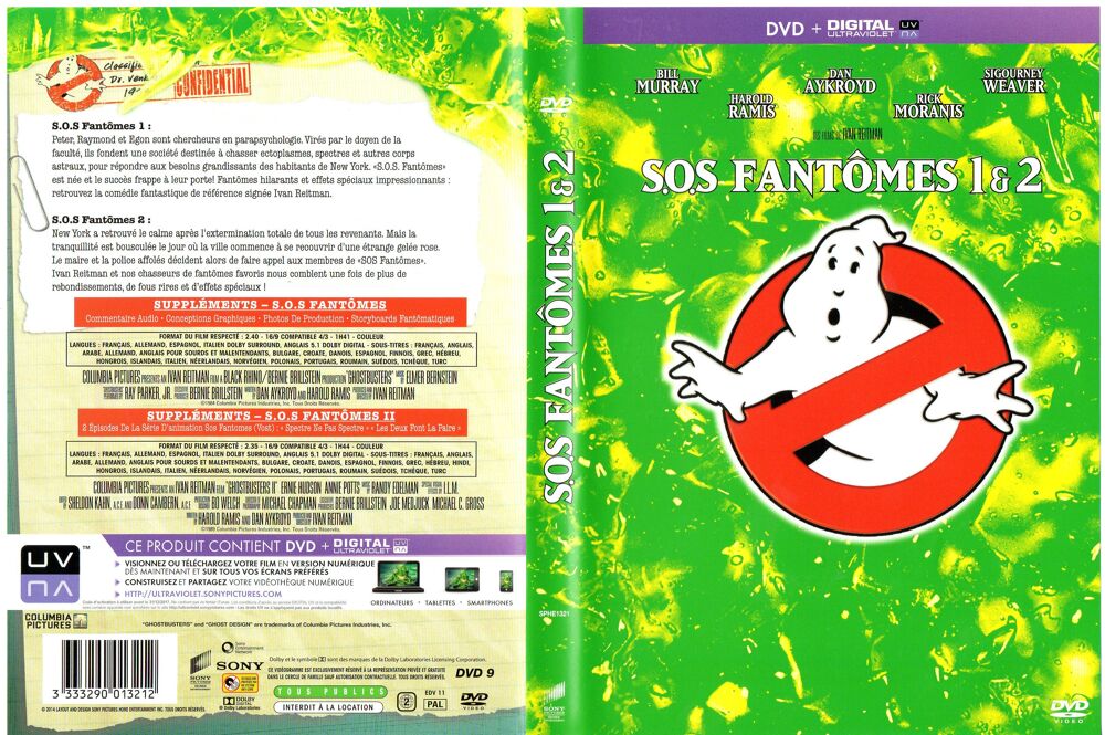 DVD SOS Fant&ocirc;mes 1 &amp; 2 DVD et blu-ray