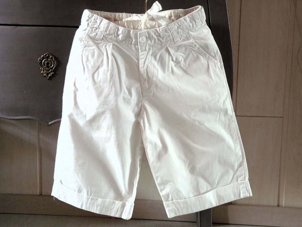 Pantacourt Fille blanc Clayeux ceremonie 6 ans occasions spe Vêtements enfants