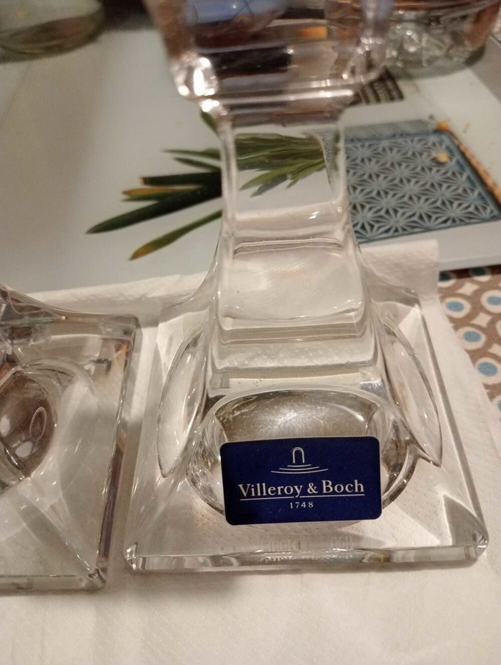 Deux bougeoirs cristal Villeroy &amp; Boch neufs Décoration