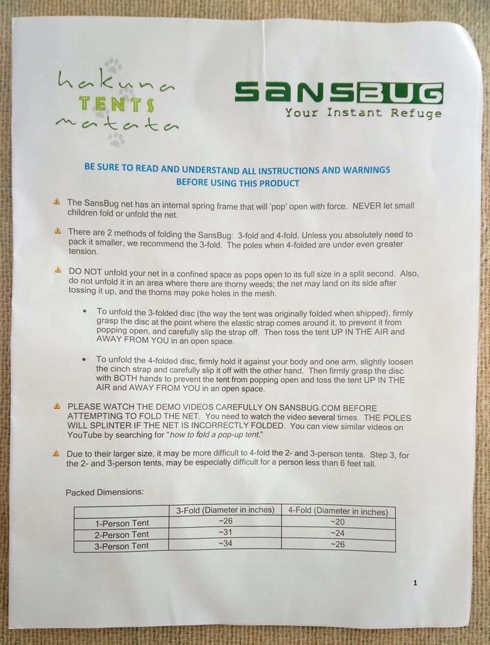 Tente anti-moustique Sansbug avec filet Sports