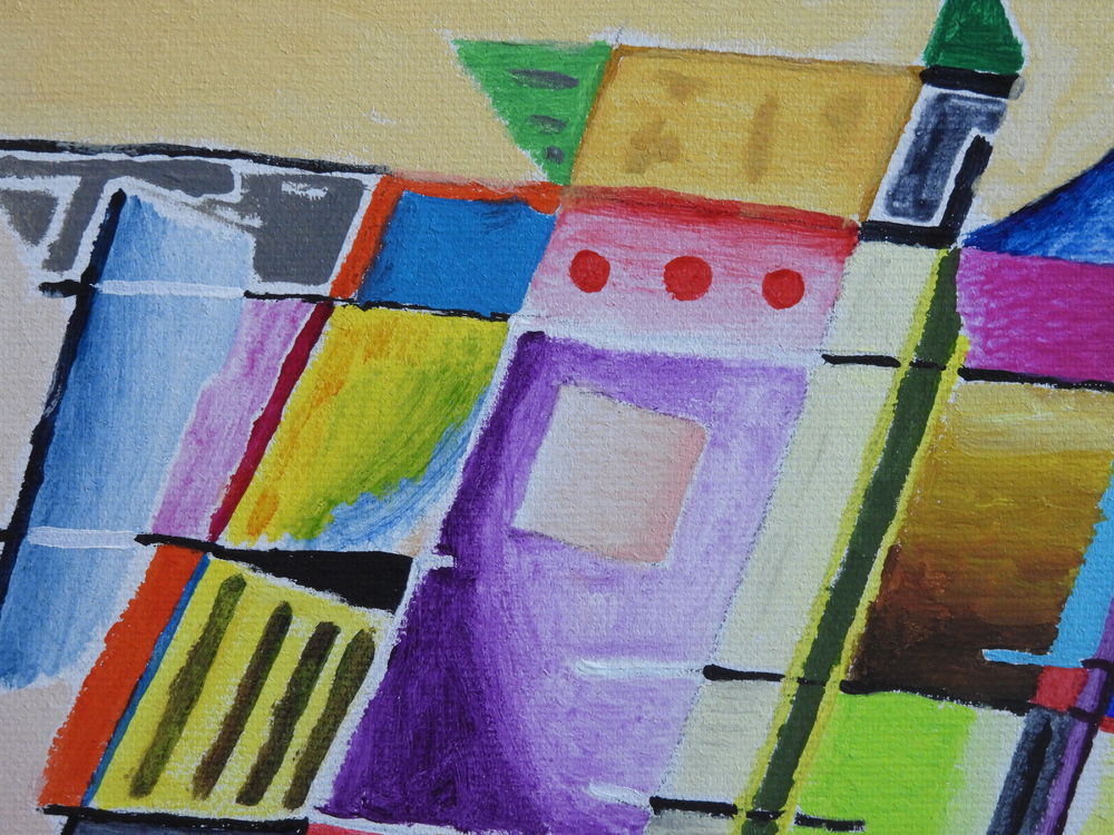 Tableau acrylique sur toile - L'oiseau m&eacute;canique Décoration