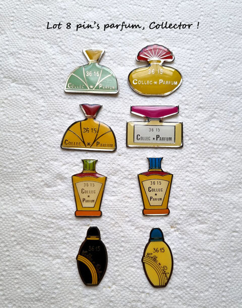 Lot 8 pin's parfum 3615 Collec*Parfum, Collector ! 16 Cagnes-sur-Mer (06)