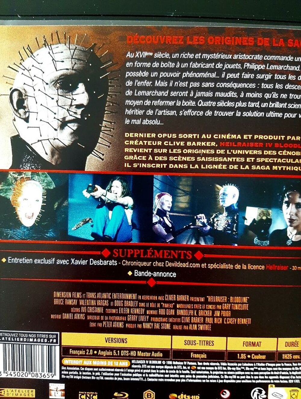 Hellraiser IV Bloodline bluray DVD et blu-ray