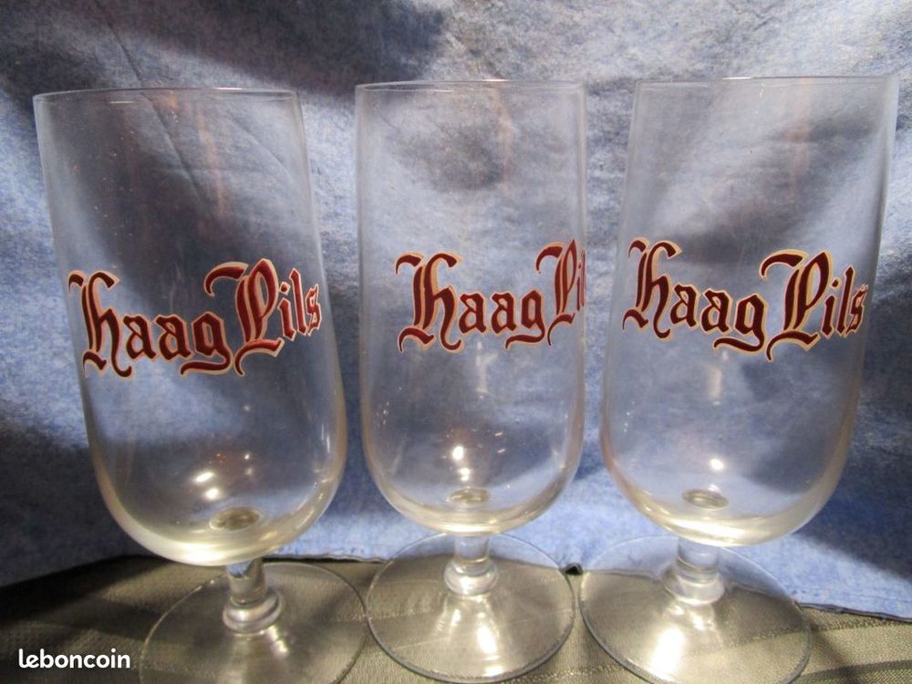 3 verres &agrave; bi&egrave;re anciens 