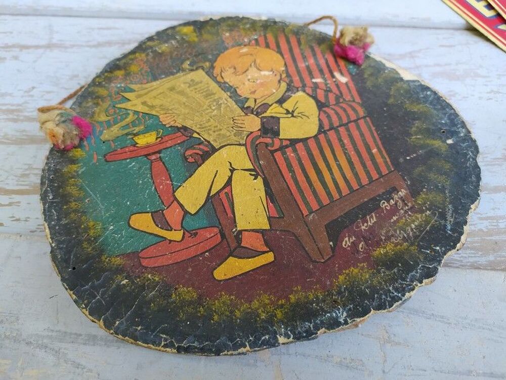 Publicit&eacute; Litho sur Bois Enfant Au Petit Bazar Argenton 