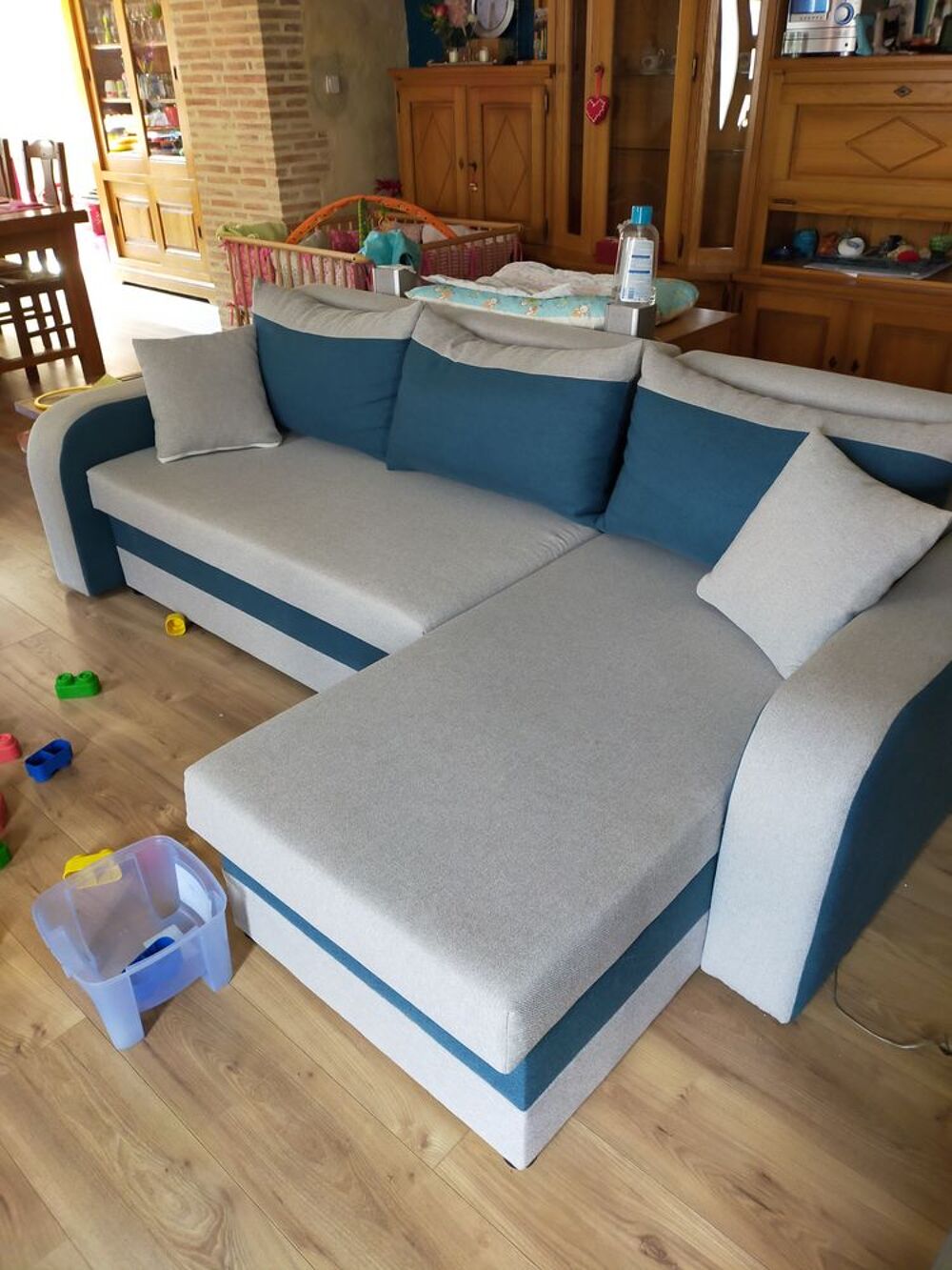 Canap&eacute; d'angle convertible en tissu Meubles