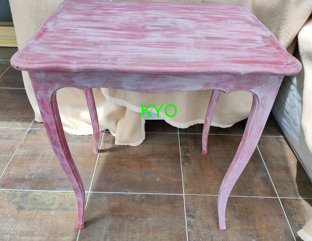 Table d&eacute;corative rectangulaire bois rose, tiroir central Meubles