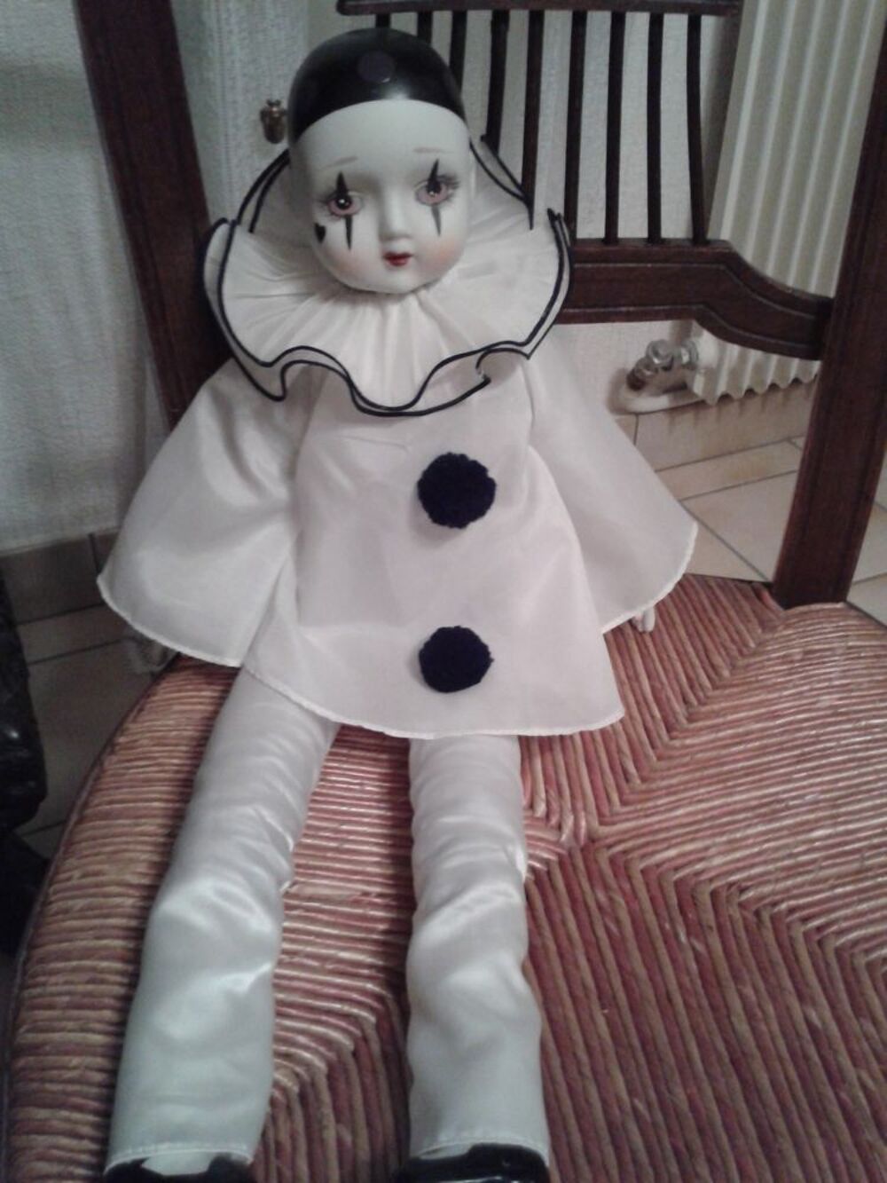 Grand pierrot vintage en porcelaine Décoration