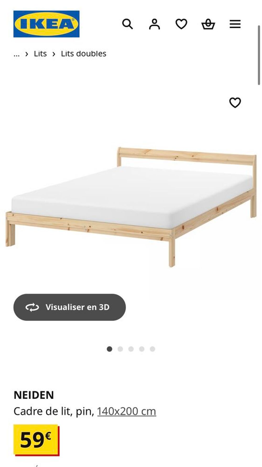 Lit 2 places (sommier + matelas 140x200) Meubles