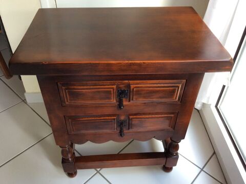 Table de chevet rustique 2 tiroirs bois massif 30 Gif-sur-Yvette (91)