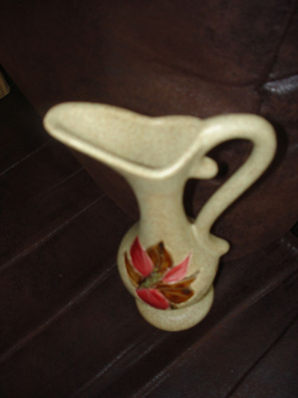 Ravissant VASE en gr&egrave;s "Vallauris" au d&eacute;cor floral &eacute;maill&eacute; Décoration