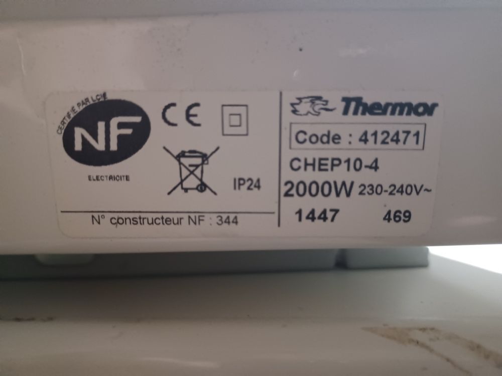 Radiateur &eacute;lectrique thermor 2000w Electroménager