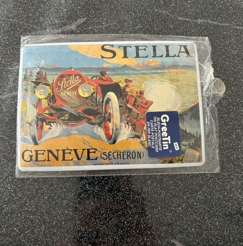 plaque publicitaire en metal Stella -Gen&egrave;ve 