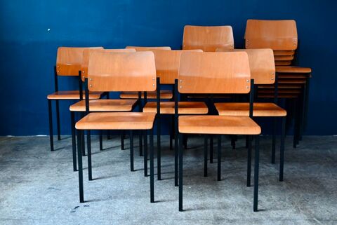 Lot de 8 chaises bistrot restaurant anciennes indus 640 Wintzenheim (68)