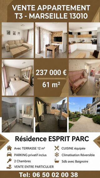  Appartement à vendre 3 pièces 61 m²