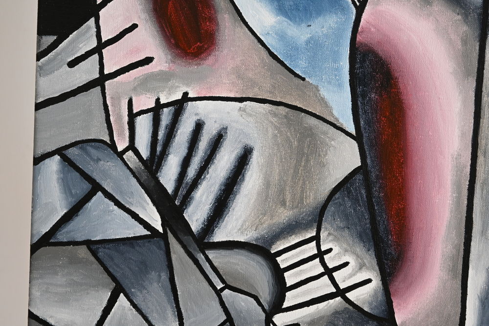 Tableau acrylique sur toile - Le pigeon noir et blanc Décoration