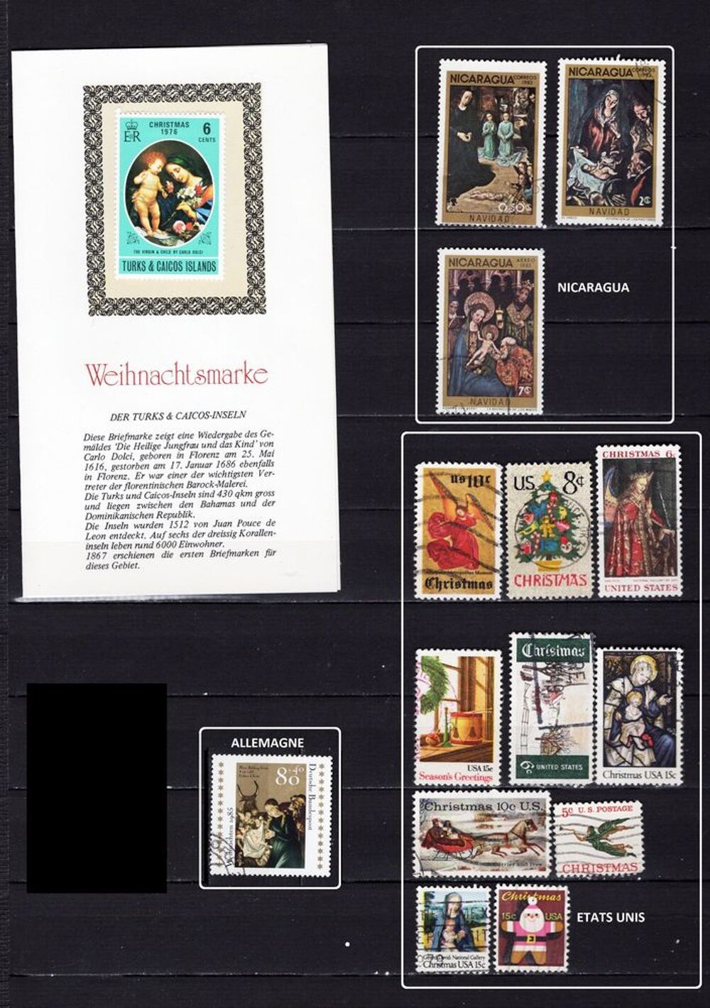 lot de 97 timbres du MONDE sur NOEL 