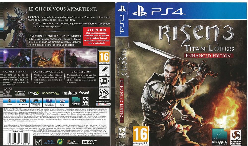jeu ps4 risen 3 titan lords enchanced &eacute;dition Consoles et jeux vidéos
