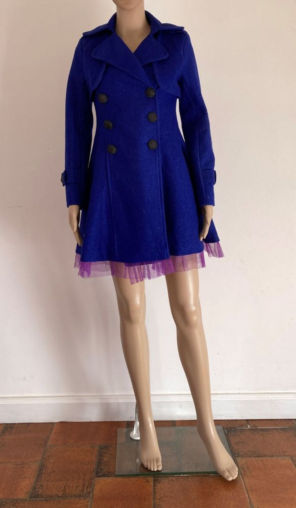 Manteau bleu et violet Vtements