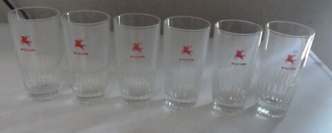 S�rie de 6 verres anciens collector Picon  
Hauteur 10,5 cm 18 Castries (34)