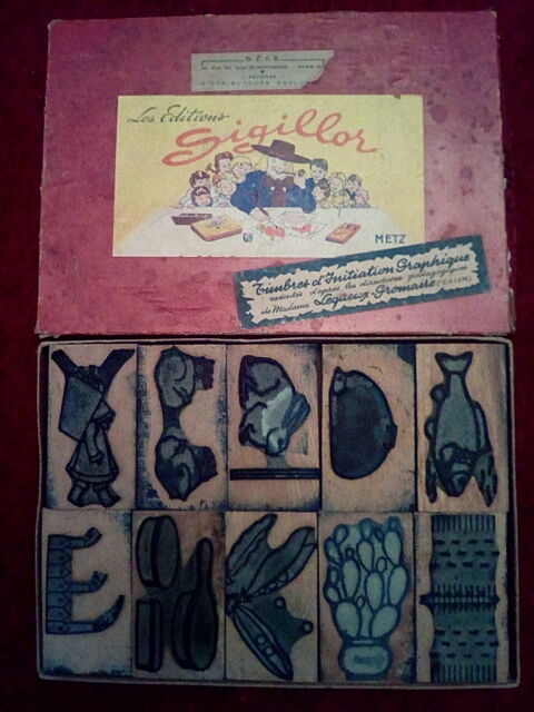 UNE BOITE DE 10 TAMPONS ENCREURS   SIGILLOR METZ   ans 40/50 15 Gannat (03)