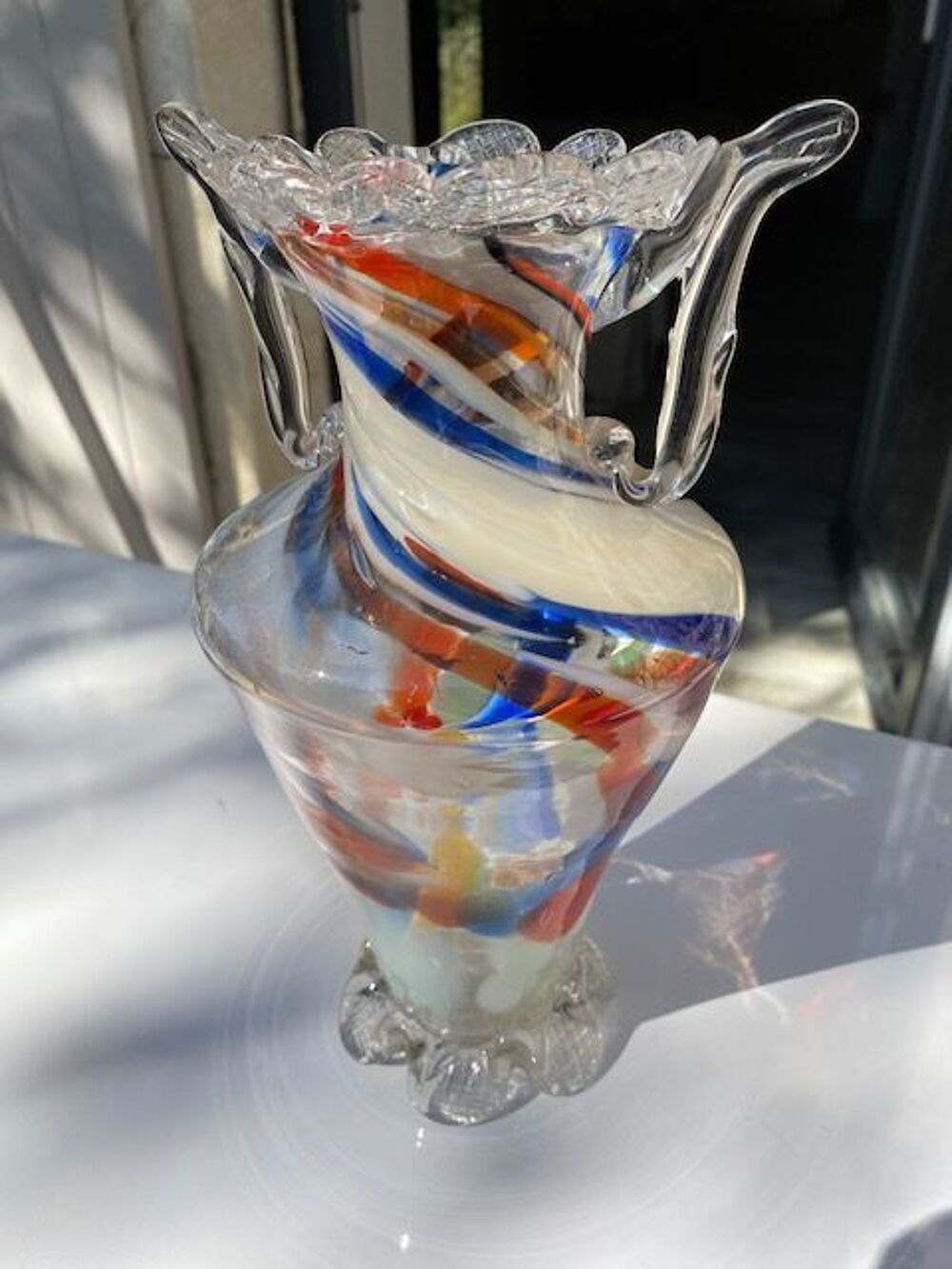 vase ann&eacute;es 60 souffl&eacute; &agrave; la bouche par un verrier comme neuf Décoration