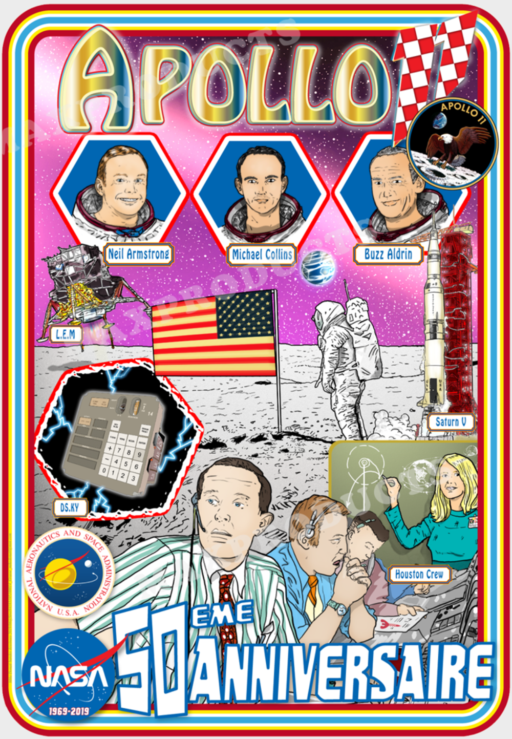Apollo 11 Anniversaire 50_1969-2019 Décoration