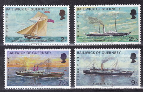 Timbres EUROPE-GB-GUERNESEY 1972 YT 57  60 1 Lyon 5 (69)