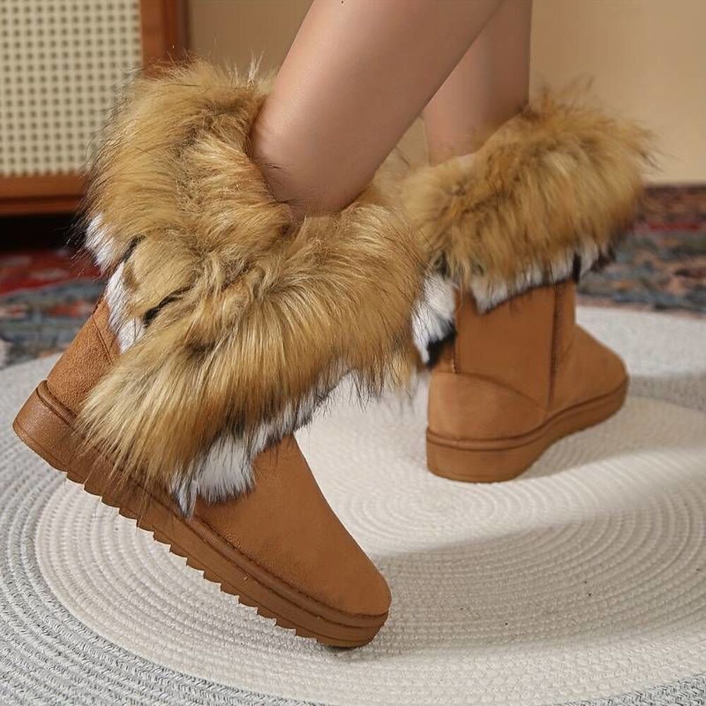 Bottines thermiques fourr&eacute;es, couleur camel, pointure 41 Chaussures