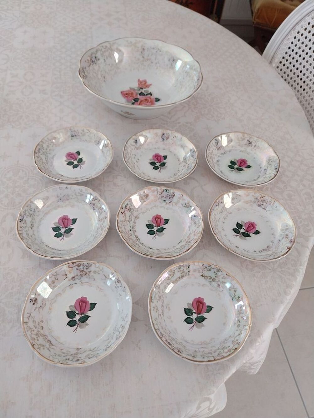 Service &agrave; th&eacute; et &agrave; desserts en porcelaine fine Colombia 1950 Décoration