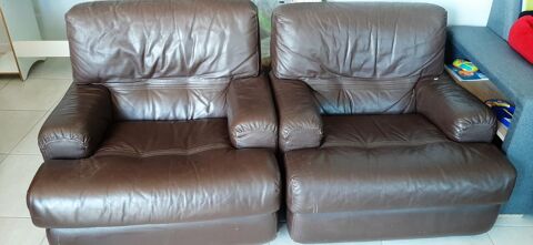 2 fauteuils en cuir marron 60 Rouillé (86)