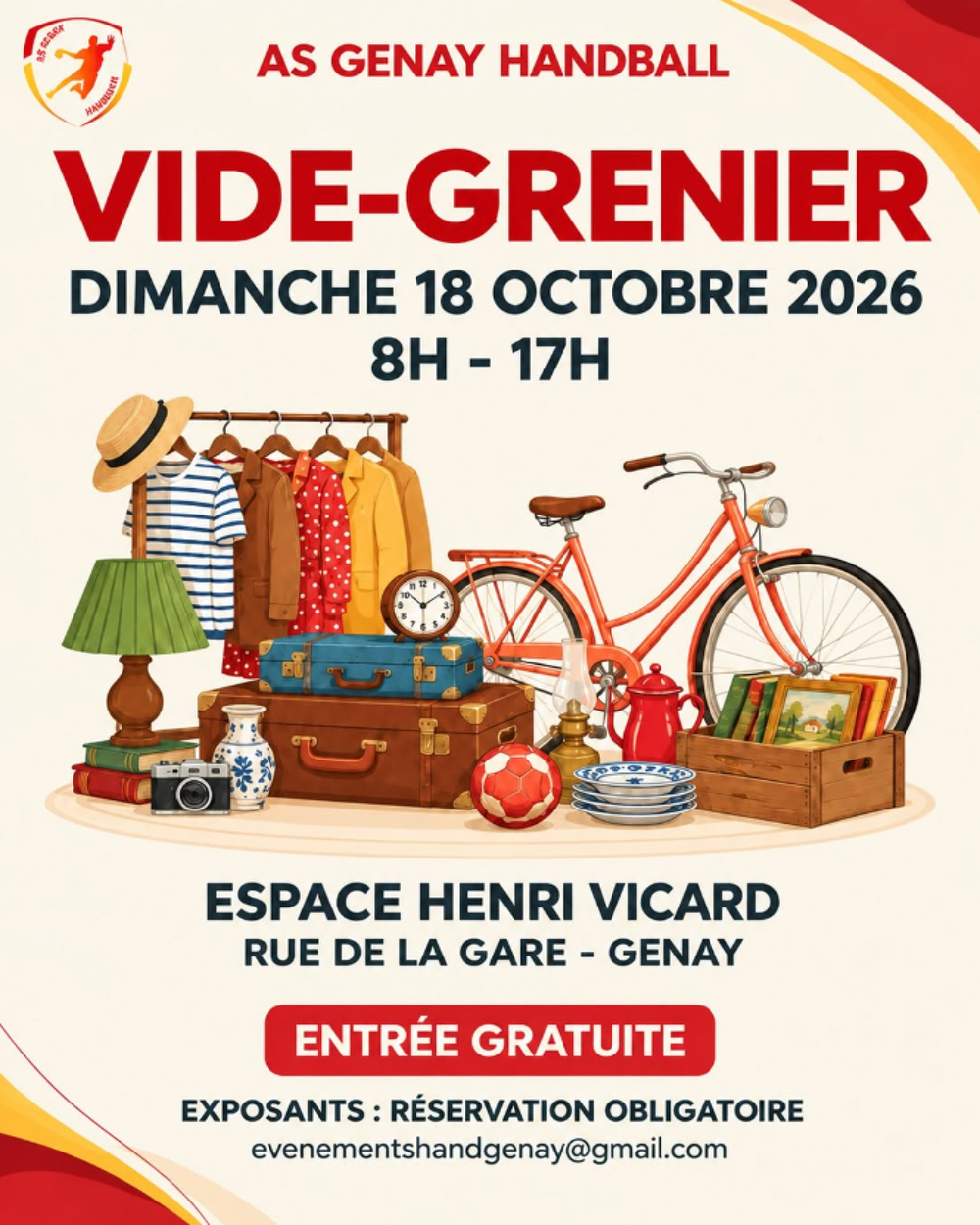 Vide grenier de l'AS Genay Handball Vide grenier, marché aux puces, braderie