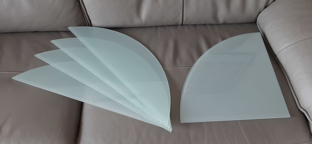 1 &eacute;tag&egrave;re verre 1/4 de lune et 4 &eacute;tag&egrave;res verre segment circ Décoration