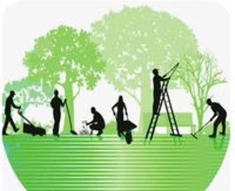   Jardinier entretient des espaces verts 