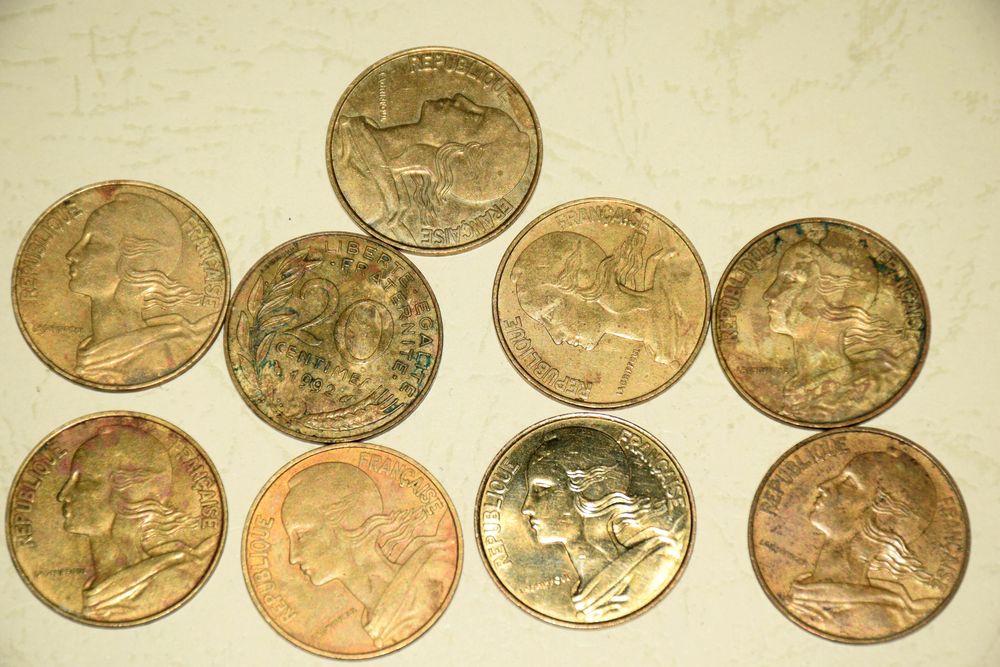 Lot de 9 Pi&egrave;ces 20 centimes Marianne - Lagrifouille... 