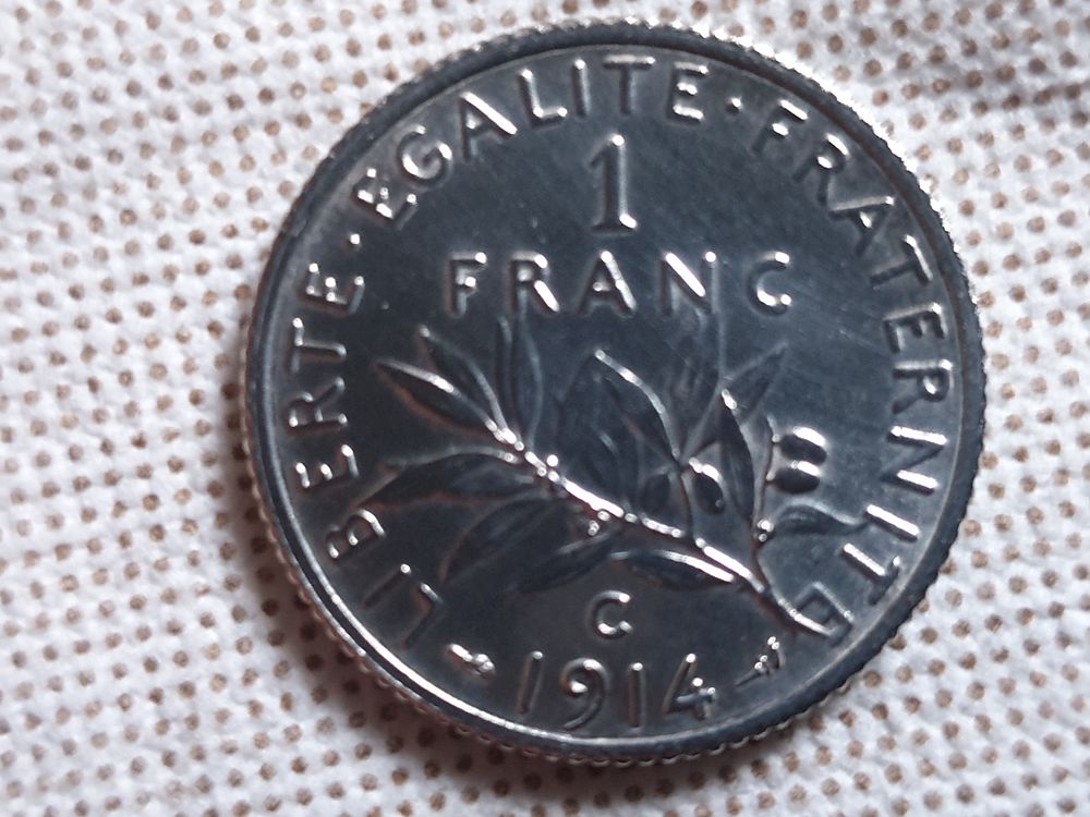 Pi&egrave;ce de 1 franc 1914 c Argent Castelsarrasin 
