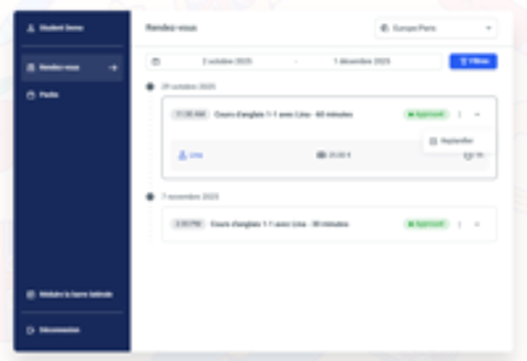   Votre site de r�servation et paiement en ligne profs 