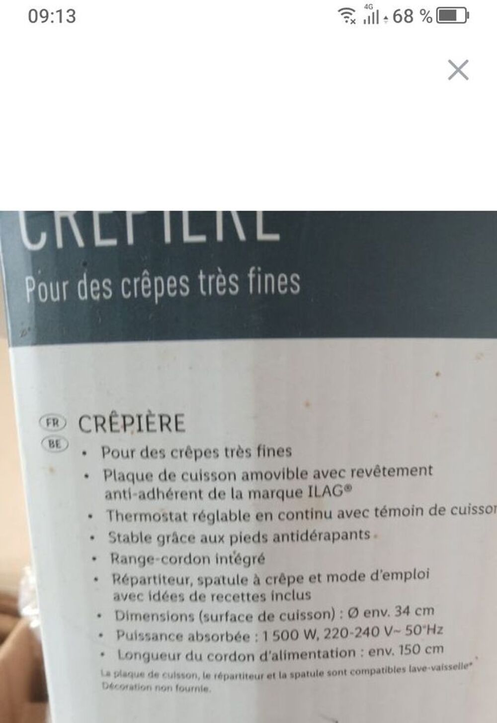 Grande cr&ecirc;pi&egrave;re Electroménager