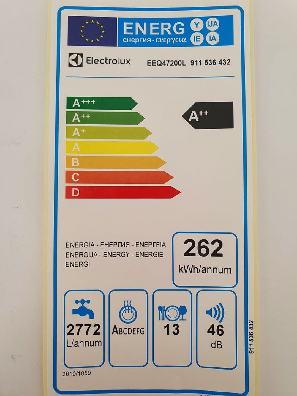 Lave vaisselle encastrable electrolux sous garantie Electroménager
