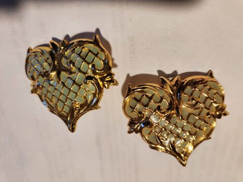 BO Clip C?ur dor� croisillons �maill� bleu Christian LACROIX 275 Vigneux-sur-Seine (91)