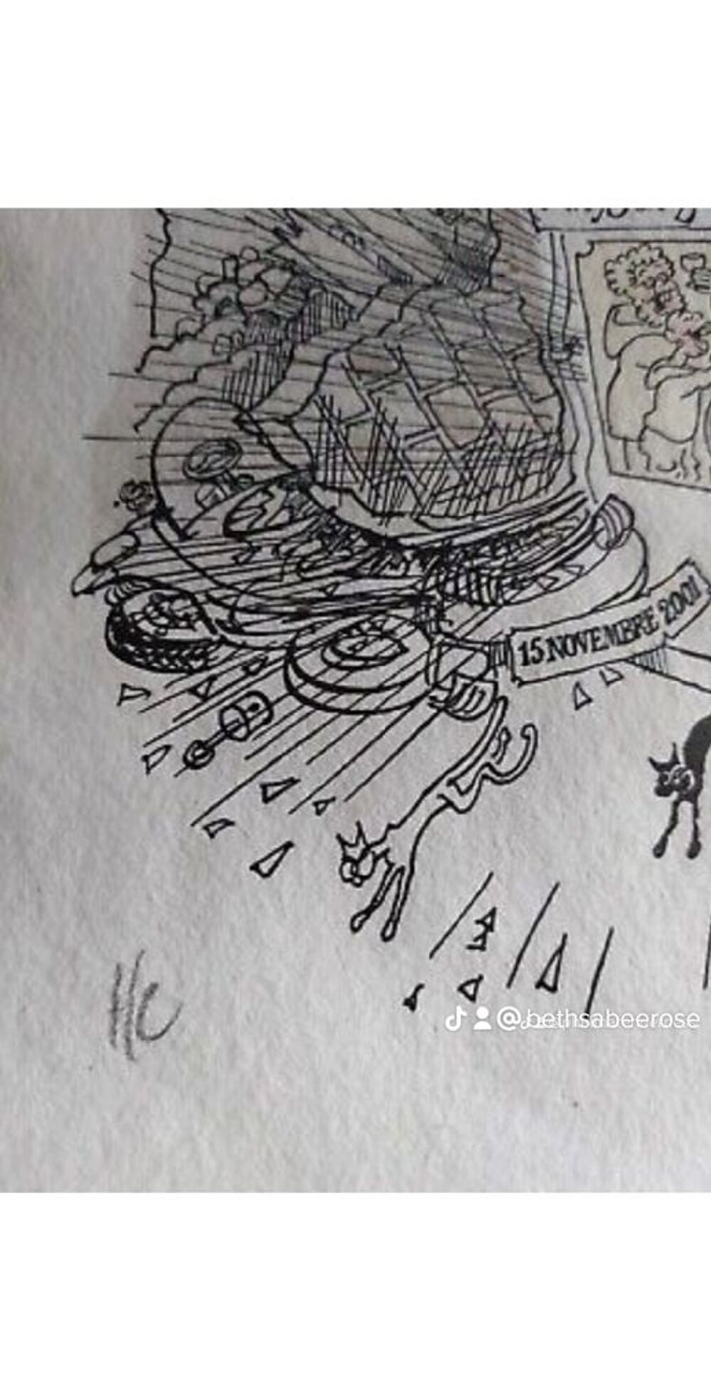 Lithographie sign&eacute;e Cabu HC pour la f&ecirc;te des peres 