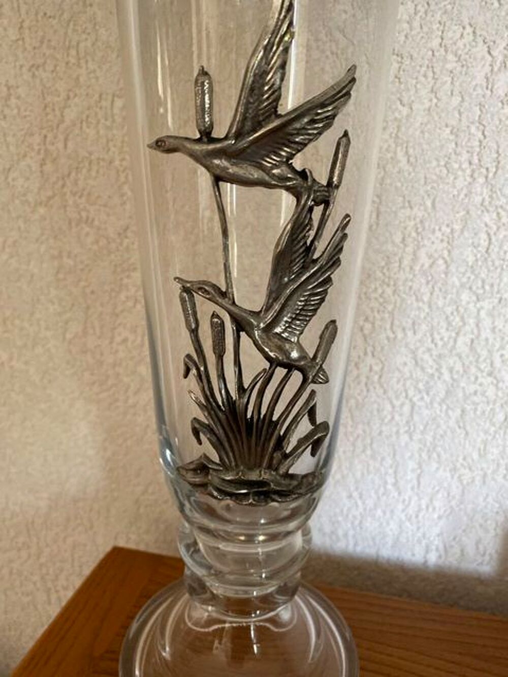 vase en verre et &eacute;tain Décoration