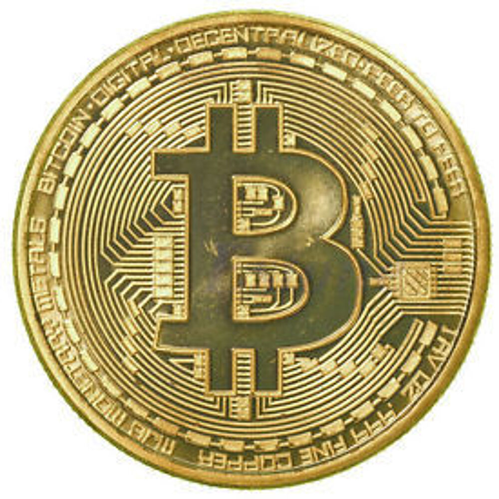 Frappe BITCOIN NEUF 2018 couleur DORE dans capsule prot&eacute;g&eacute;e 