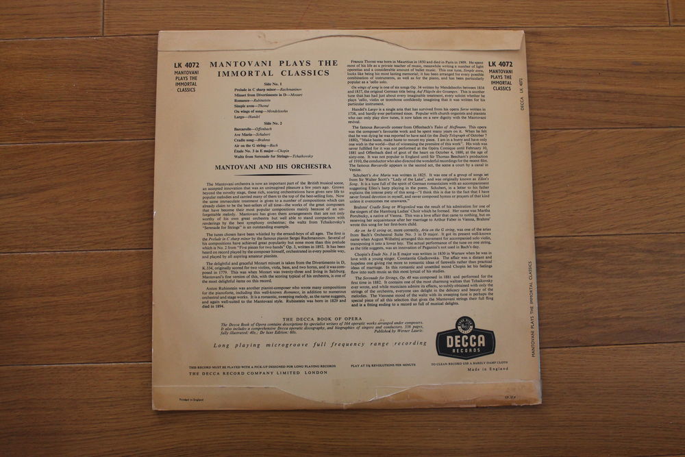 DISQUE VINYLE MANTOVANI CD et vinyles