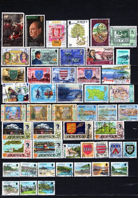 lot de 48 timbres de JERSEY 3 Les Églisottes-et-Chalaures (33)