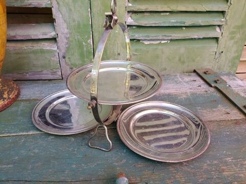 Serviteur Surtout de Table Pliant 3 Plateaux Métal Argenté 70 Loches (37)